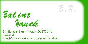 balint hauck business card